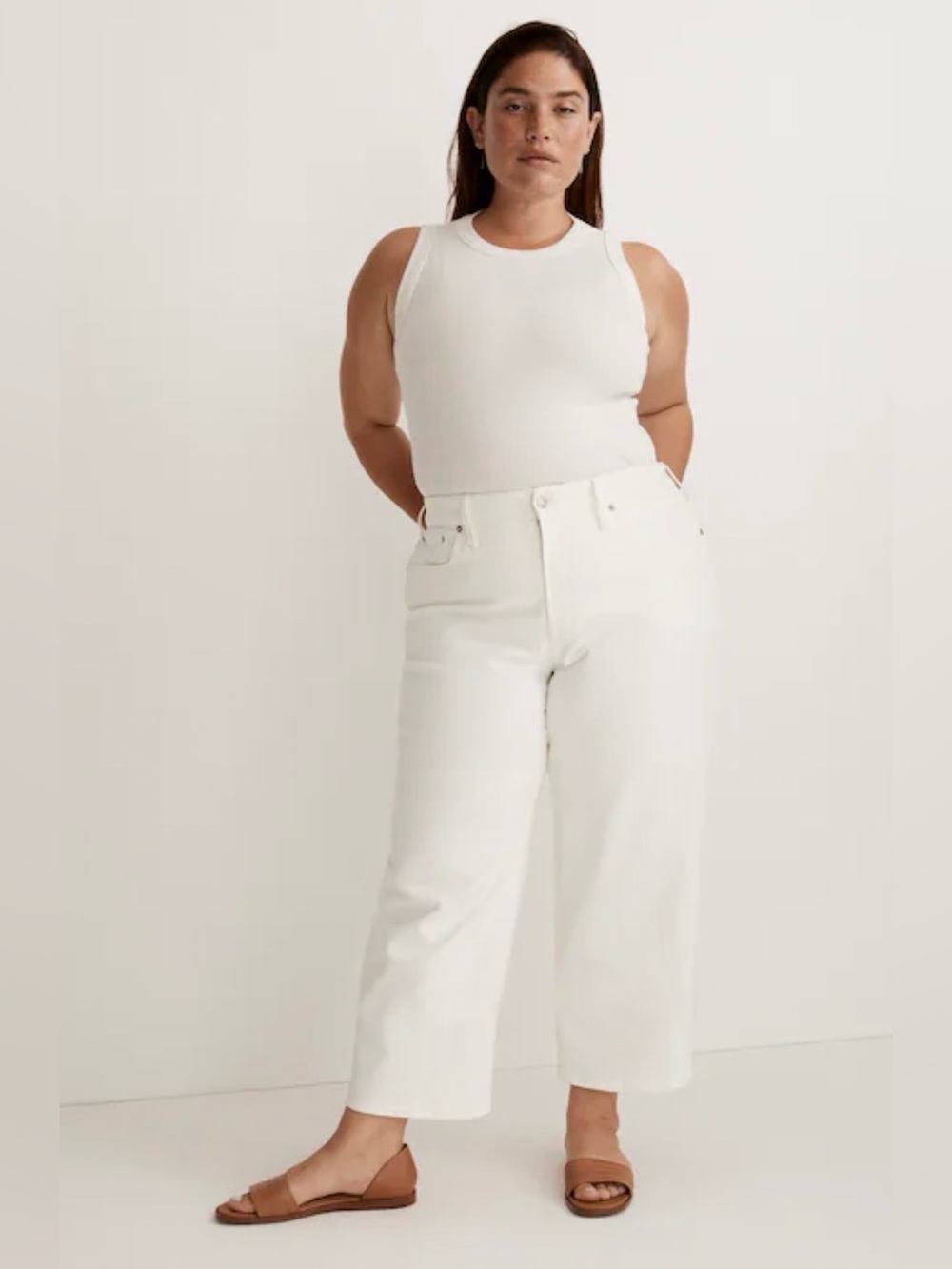 Madewell The Perfect Vintage Wide- Leg Crop Jean in Tile White